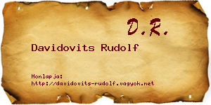 Davidovits Rudolf névjegykártya